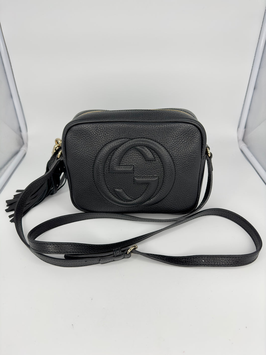 Borsa a tracolla Gucci Soho in pelle nera