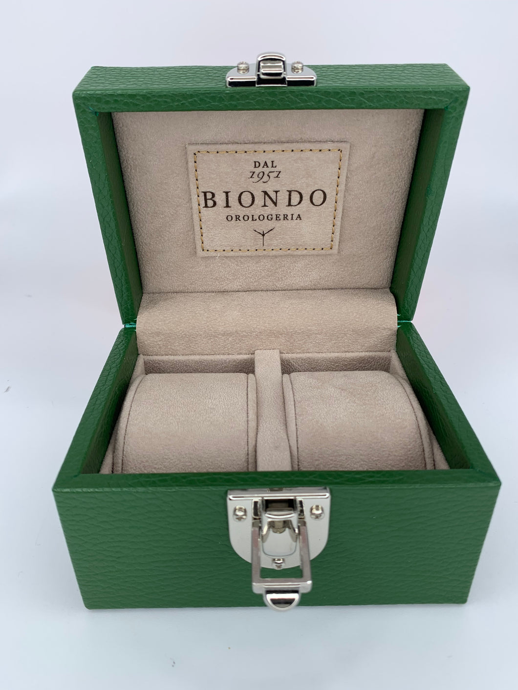 Box luxury porta orologi Biondo 2 posti verde