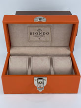 Carica l&#39;immagine nel visualizzatore di Gallery, Box luxury porta orologi Biondo 3 posti arancione
