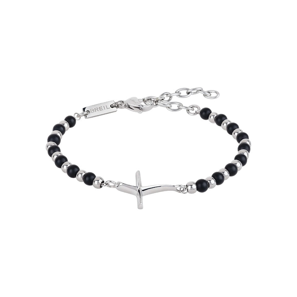 Bracciale uomo BREIL onice e croce