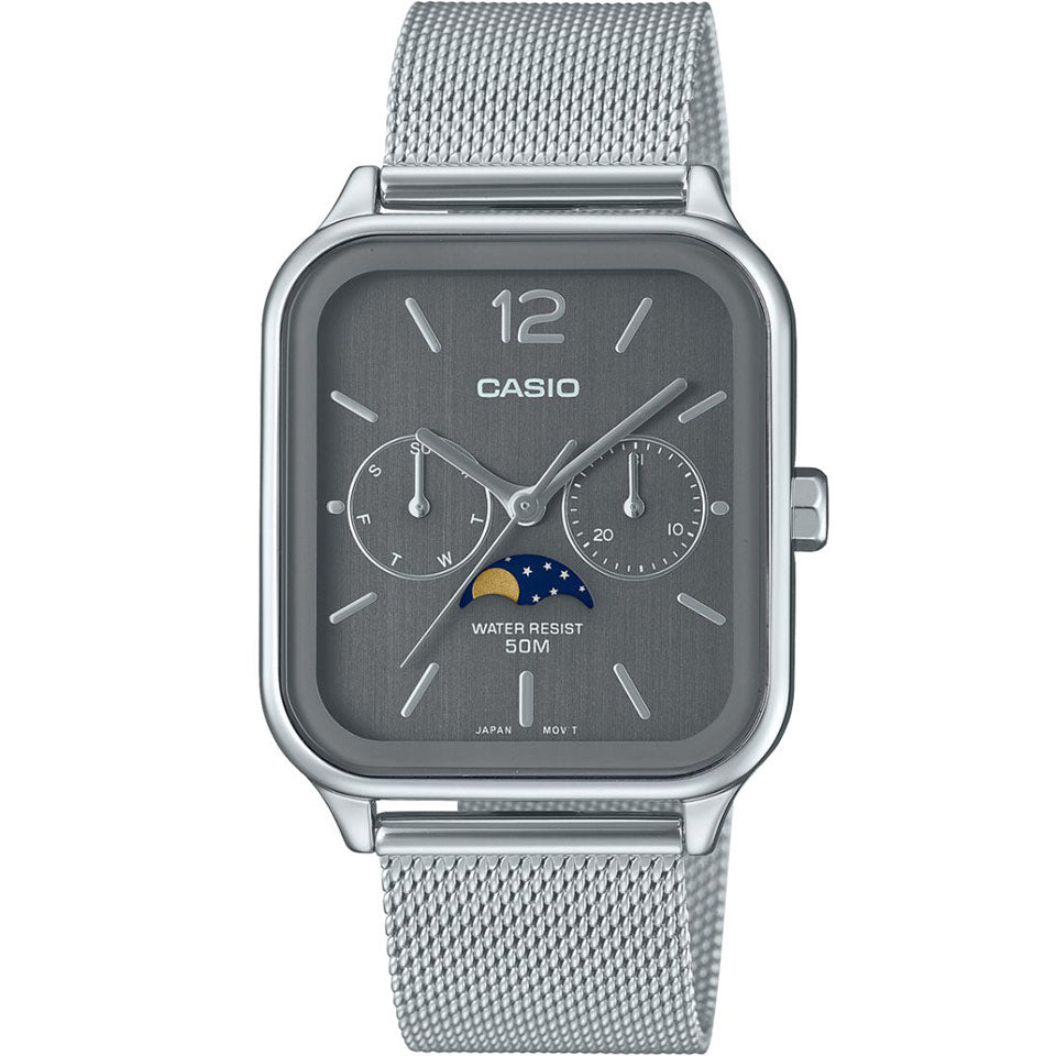 Orologio CASIO con fasi lunari grigio