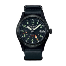 Carica l&#39;immagine nel visualizzatore di Gallery, Orologio uomo SEIKO 5 Sports pelle nero
